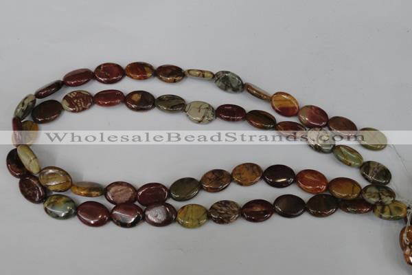 CPJ356 15.5 inches 12*16mm oval picasso jasper gemstone beads