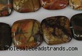 CPJ362 15.5 inches 20*20mm square picasso jasper gemstone beads