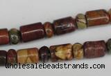 CPJ367 15.5 inches 5*8mm rondelle & 8*10mm tube picasso jasper beads