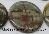 CPJ39 15.5 inches 55mm flat round picasso jasper beads wholesale