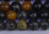 CPJ473 15.5 inches 10mm round black picasso jasper beads wholesale