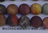 CPJ504 15.5 inches 12mm round matte picasso jasper beads wholesale