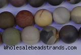 CPJ513 15.5 inches 10mm round matte polychrome jasper beads wholeasle