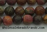 CPJ531 15.5 inches 6mm faceted round picasso jasper beads