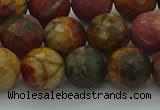 CPJ533 15.5 inches 10mm faceted round picasso jasper beads