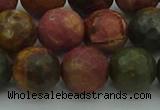 CPJ534 15.5 inches 12mm faceted round picasso jasper beads