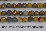 CPJ540 15.5 inches 4mm faceted round wildhorse picture jasper beads