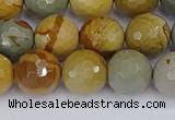 CPJ543 15.5 inches 10mm faceted round wildhorse picture jasper beads