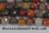 CPJ547 15.5 inches 6mm faceted round polychrome jasper beads