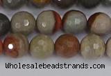 CPJ548 15.5 inches 8mm faceted round polychrome jasper beads