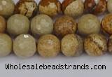 CPJ557 15.5 inches 8mm faceted round picture jasper beads