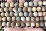 CPJ653 15.5 inches 10mm round matte picture jasper beads wholesale