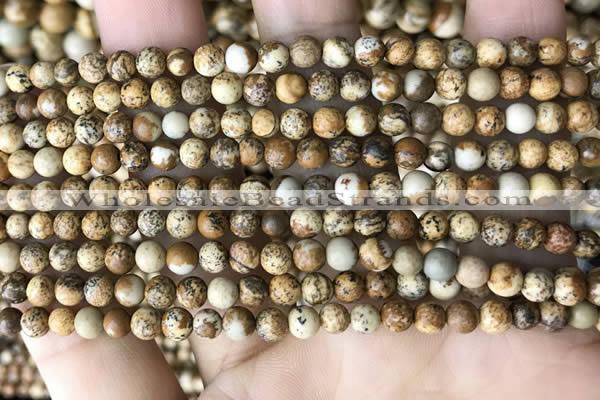 CPJ658 15.5 inches 4mm round picture jasper beads wholesale