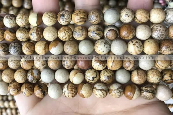 CPJ660 15.5 inches 8mm round picture jasper beads wholesale