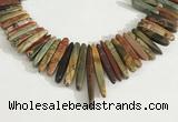 CPJ688 Top drilled 5*15mm - 

6*45mm sticks picasso jasper beads