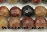 CPJ690 15 inches 6mm faceted round picasso jasper beads