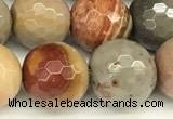 CPJ698 15 inches 12mm faceted round American picture jasper beads