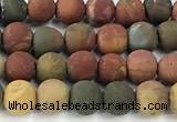 CPJ735 15 inches 4mm round matte picasso jasper beads