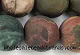 CPJ739 15 inches 12mm round matte picasso jasper beads