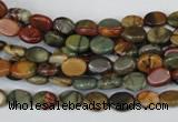 CPJ81 15.5 inches 6*8mm oval picasso jasper gemstone beads