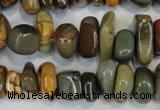 CPJ95 15.5 inches 6*14mm nuggets picasso jasper gemstone beads