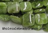 CPO08 15.5 inches 12*12mm square olivine gemstone beads wholesale