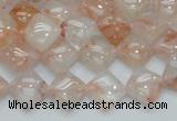 CPQ07 15.5 inches 10*10mm diamond natural pink quartz beads