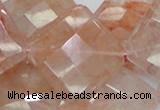 CPQ18 15.5 inches 30*30mm faceted diamond natural pink quartz beads