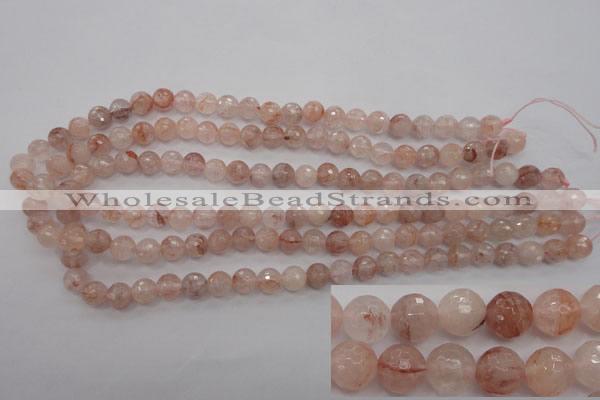 CPQ203 15.5 inches 8mm faceted round natural pink quartz beads