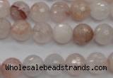 CPQ204 15.5 inches 10mm faceted round natural pink quartz beads