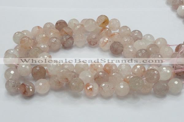 CPQ21 15.5 inches 4mm faceted round natural pink quartz beads