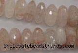 CPQ215 15.5 inches 8*16mm faceted rondelle natural pink quartz beads