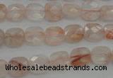 CPQ231 15.5 inches 10*10mm faceted square natural pink quartz beads