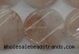 CPQ238 15.5 inches 28mm twisted coin natural pink quartz beads