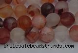 CPQ301 15.5 inches 6mm round matte pink quartz beads wholesale