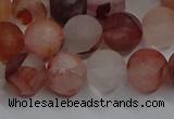 CPQ302 15.5 inches 8mm round matte pink quartz beads wholesale