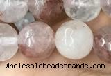 CPQ314 15.5 inches 12mm faceted round pink quartz beads wholesale