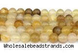 CPQ354 15.5 inches 12mm round yellow quartz gemstone beads