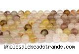 CPQ360 15.5 inches 4mm round pink & yellow quartz gemstone beads