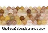 CPQ363 15.5 inches 10mm round pink & yellow quartz gemstone beads