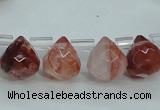 CPQ41 Top-drilled 7*7mm faceted teardrop natural pink quartz beads