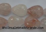 CPQ76 15.5 inches 15*20mm faceted teardrop natural pink quartz beads