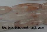 CPQ80 15.5 inches 10*35mm faceted rice natural pink quartz beads