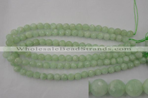 CPR113 15.5 inches 10mm faceted round natural prehnite beads wholesale