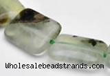 CPR14 A- grade 13*18mm rectangle natural Prehnite gemstone beads