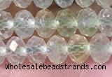 CPR380 15.5 inches 4*6mm faceted rondelle prehnite gemstone beads