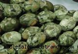 CPS11 15.5 inches 10*14mm rice green peacock stone beads wholesale