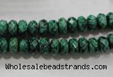 CPT222 15.5 inches 5*8mm faceted rondelle green picture jasper beads