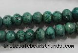 CPT223 15.5 inches 6*10mm faceted rondelle green picture jasper beads