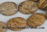 CPT252 15.5 inches 15*20mm oval picture jasper beads wholesale